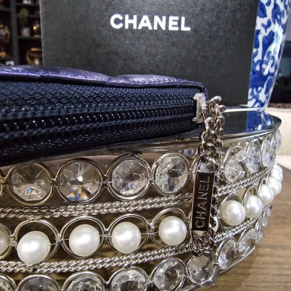 EUC Authentic ULTRA RARE Chanel Cambon Iridescent Blue Organizer Wallet - Picture 16 of 16